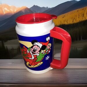 Walt Disney World Happy Holidays 2001 Mickey Mouse And Pluto Vintage Fun Mug Cup